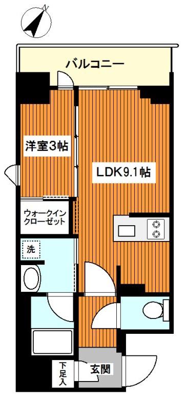 リビオメゾン横濱大通公園(1LDK/8階)の間取り写真