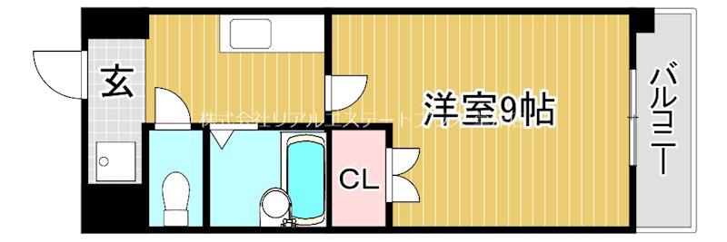 ラルースII(1K/1階)の間取り写真