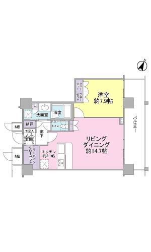 マークス・アネシスタワー東静岡(1LDK/15階)の間取り写真