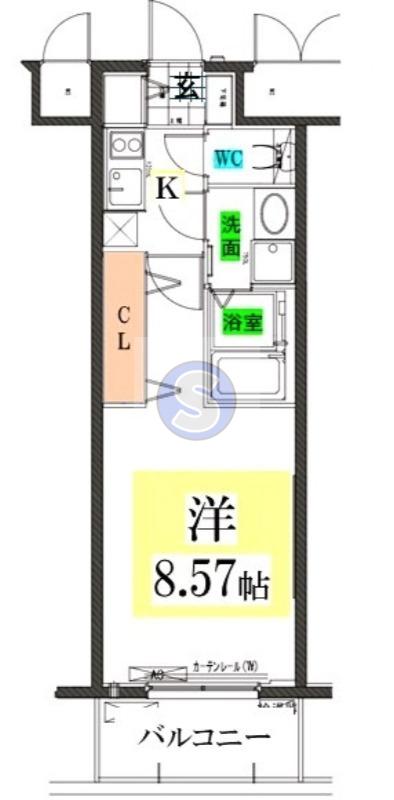 レジディア京都駅前(1K/8階)の間取り写真