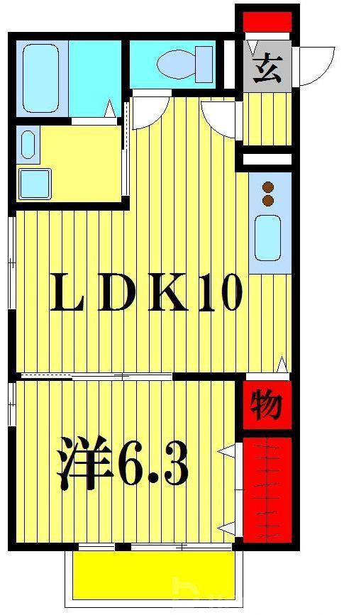 レヴェール(1LDK/2階)の間取り写真