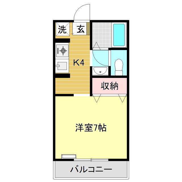 ルミエールMT(1K/2階)の間取り写真