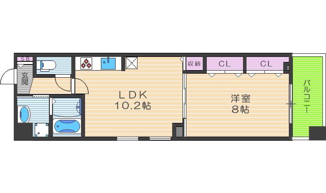 サニーレジデンス野田(1LDK/1階)の間取り写真