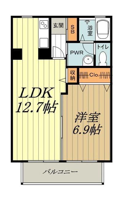 ISM II(1LDK/2階)の間取り写真