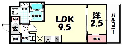 セレニテ三宮リアン(1LDK/8階)の間取り写真