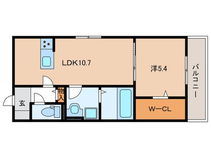 アトラエンテ御崎公園(1LDK/3階)の間取り写真