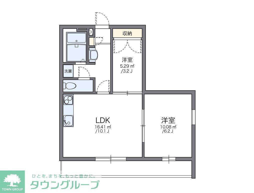 レオパレスNIIBORI(1SLDK/2階)の間取り写真