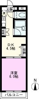 TATS松原(1DK/2階)の間取り写真