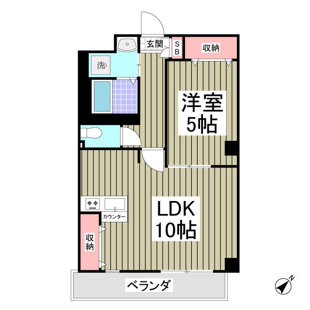 ラ フェリーチェ(1LDK/1階)の間取り写真