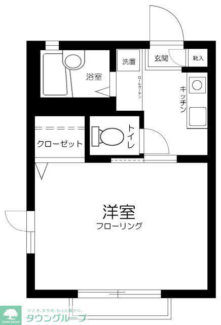 シンフォニーA(1K/1階)の間取り写真