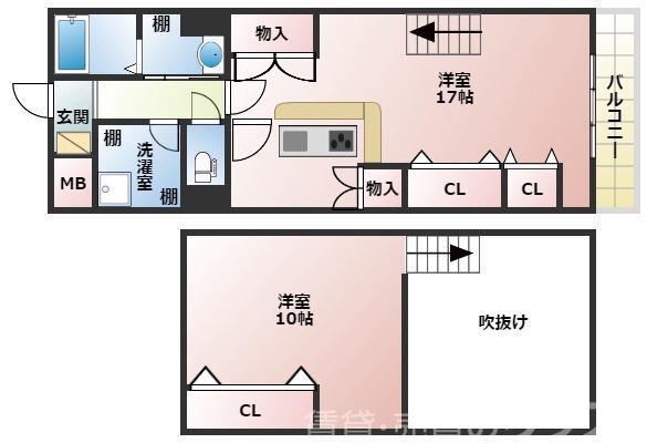 プリンスコート新高(1LDK/7階)の間取り写真