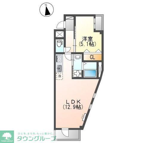 アベリア コンフェッティ(1LDK/2階)の間取り写真