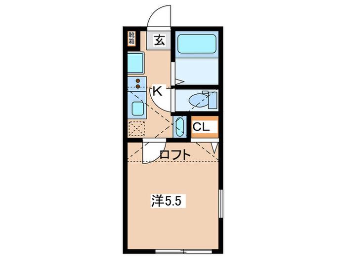 長尾台アパート(1K/2階)の間取り写真