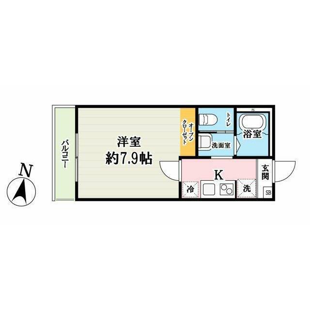 キャメル吉川5A(1K/2階)の間取り写真