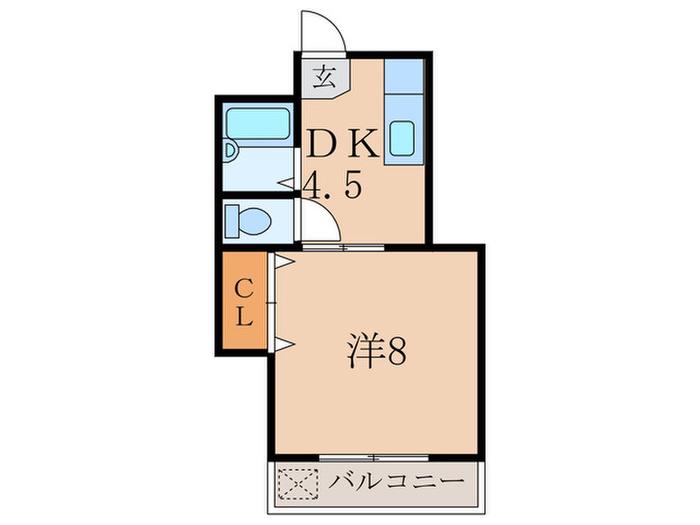 エースハイツ塚口(1DK/2階)の間取り写真