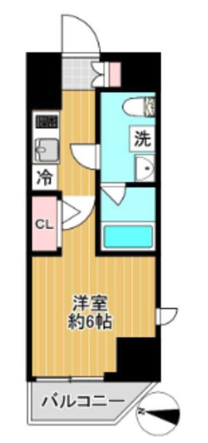 SHOKEN RESIDENCE横浜鶴見III(1K/4階)の間取り写真
