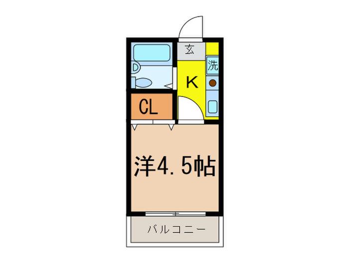 フレンズマンション(1K/2階)の間取り写真