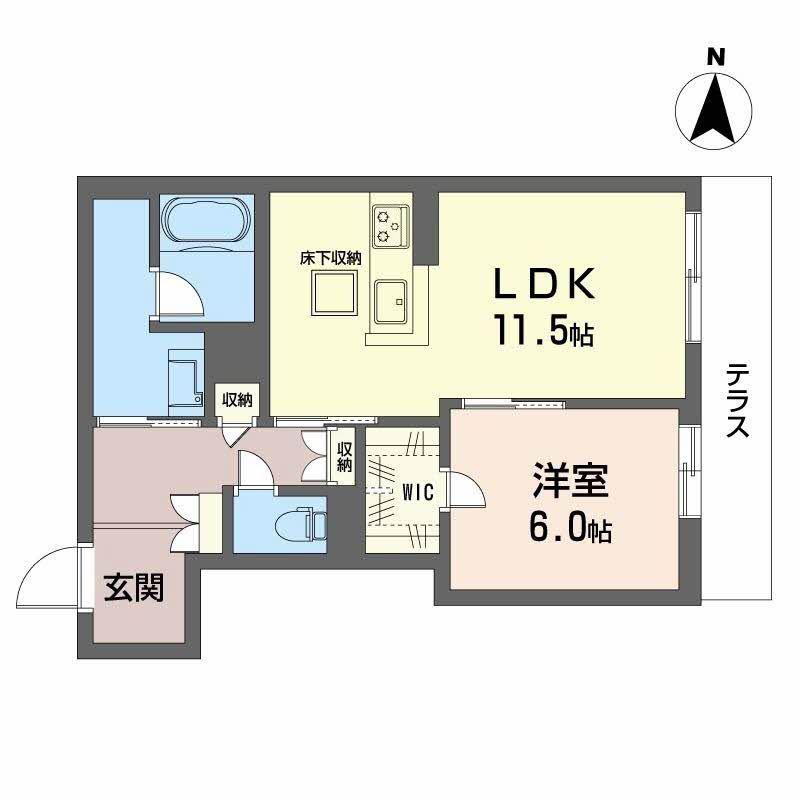 コンコード(1LDK/1階)の間取り写真