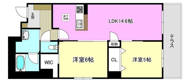 雅 シャーメゾン(2LDK/1階)の間取り写真