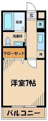 モンテローザ(1K/1階)の間取り写真