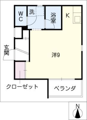 レジデンスカサブランカ(ワンルーム/3階)の間取り写真