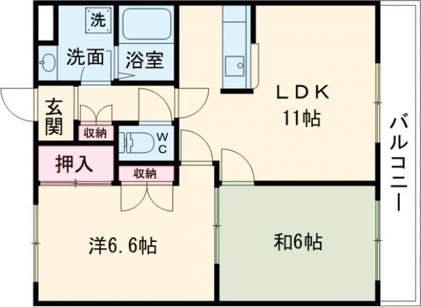 HUMMING UENO(2LDK/2階)の間取り写真