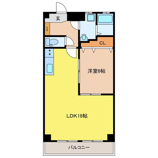 メゾン千秀(1LDK/4階)の間取り写真