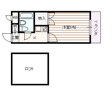 サウンドール加古川(1K/1階)の間取り写真
