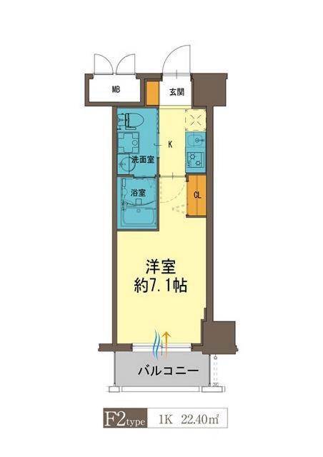 グルーブARIAトアロード(1K/6階)の間取り写真