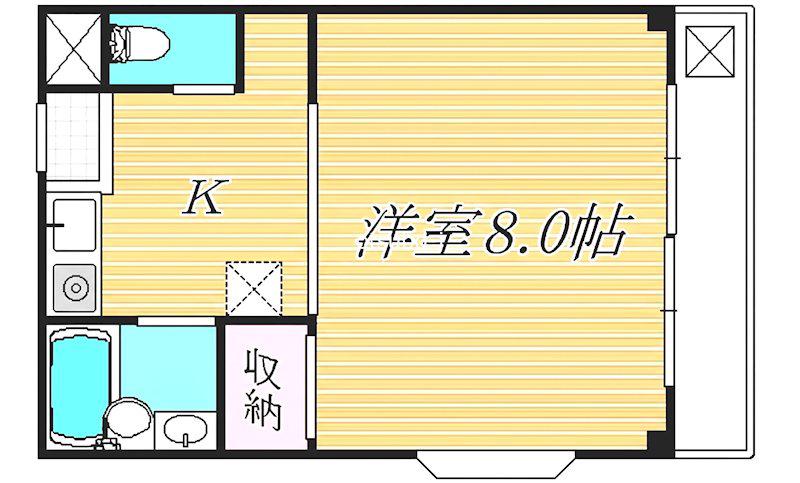 ゴールドクレスト(1DK/3階)の間取り写真