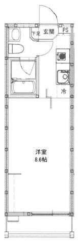 リバーノース大町西(ワンルーム/3階)の間取り写真