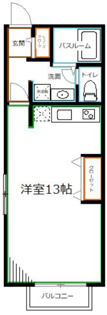 ラ・マドレーヌVII(ワンルーム/1階)の間取り写真