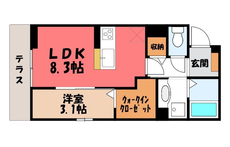ミライフハウス栄町(1LDK/1階)の間取り写真