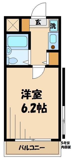 ベルトピア調布III A棟(1K/3階)の間取り写真