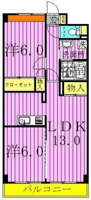 シャトー メルヴェーユ(2LDK/3階)の間取り写真