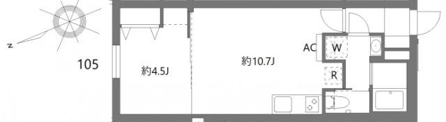 ケリア中板橋(1LDK/1階)の間取り写真