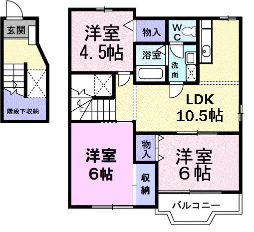 クレストールMII(3LDK/2階)の間取り写真