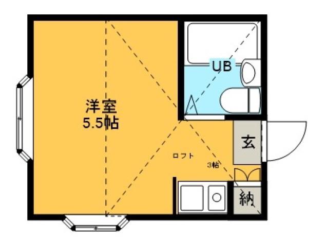 きのめハイツ(1K/2階)の間取り写真