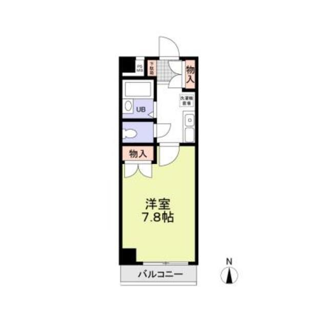 サンヒルズ藤ヶ丘(1K/2階)の間取り写真