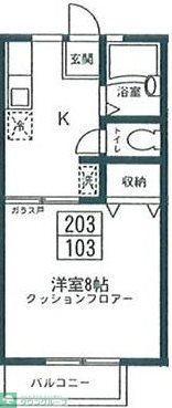 ブランシェIII(1K/1階)の間取り写真