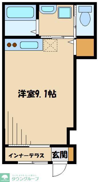 グレイシャス三田(ワンルーム/1階)の間取り写真