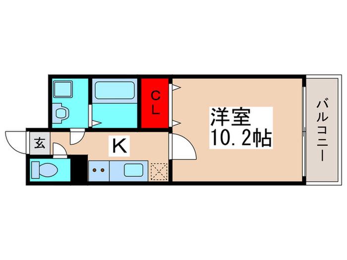 アメティスタ本中山(1K/4階)の間取り写真