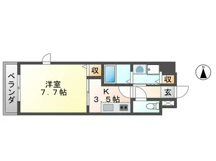 エスペランサ真清田(1K/3階)の間取り写真