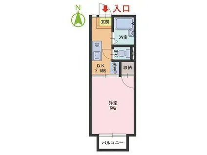 AMI-II(1DK/1階)の間取り写真