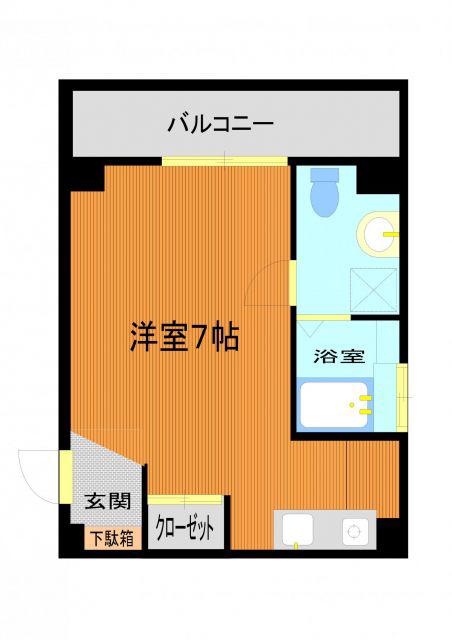 Yビル(ワンルーム/5階)の間取り写真
