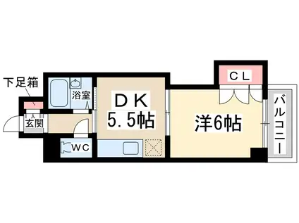 新大阪グランドハイツ北(1DK/8階)の間取り写真