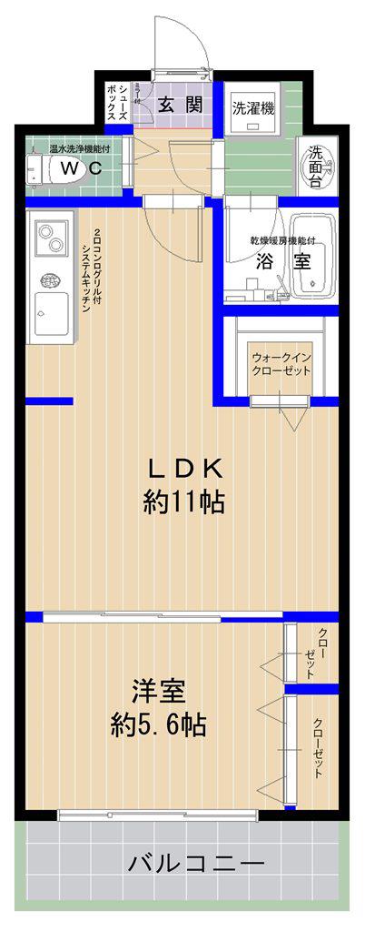 エムビルデベロップコアVI(1LDK/8階)の間取り写真