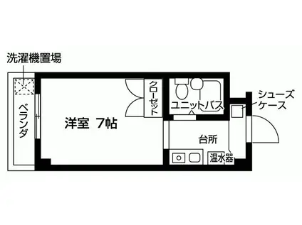 カーサ・コーザ(1K/1階)の間取り写真