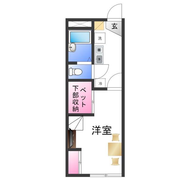 レオパレスエイト(1K/2階)の間取り写真