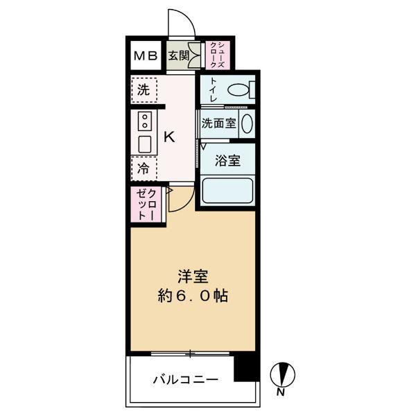 エステムコート梅田茶屋町IIIネクスタ(1K/10階)の間取り写真